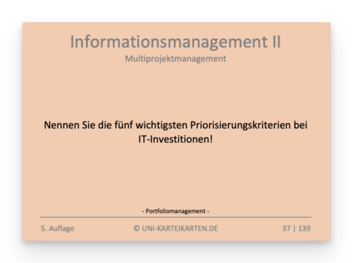 Informationsmanagement FernUni Hagen Karteikarte 1.1